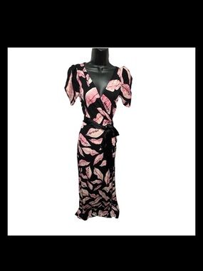 Diane Von Furstenberg Lips Watercolor Silk Wrap Dress NWOT 6  Love Is Life Y2K